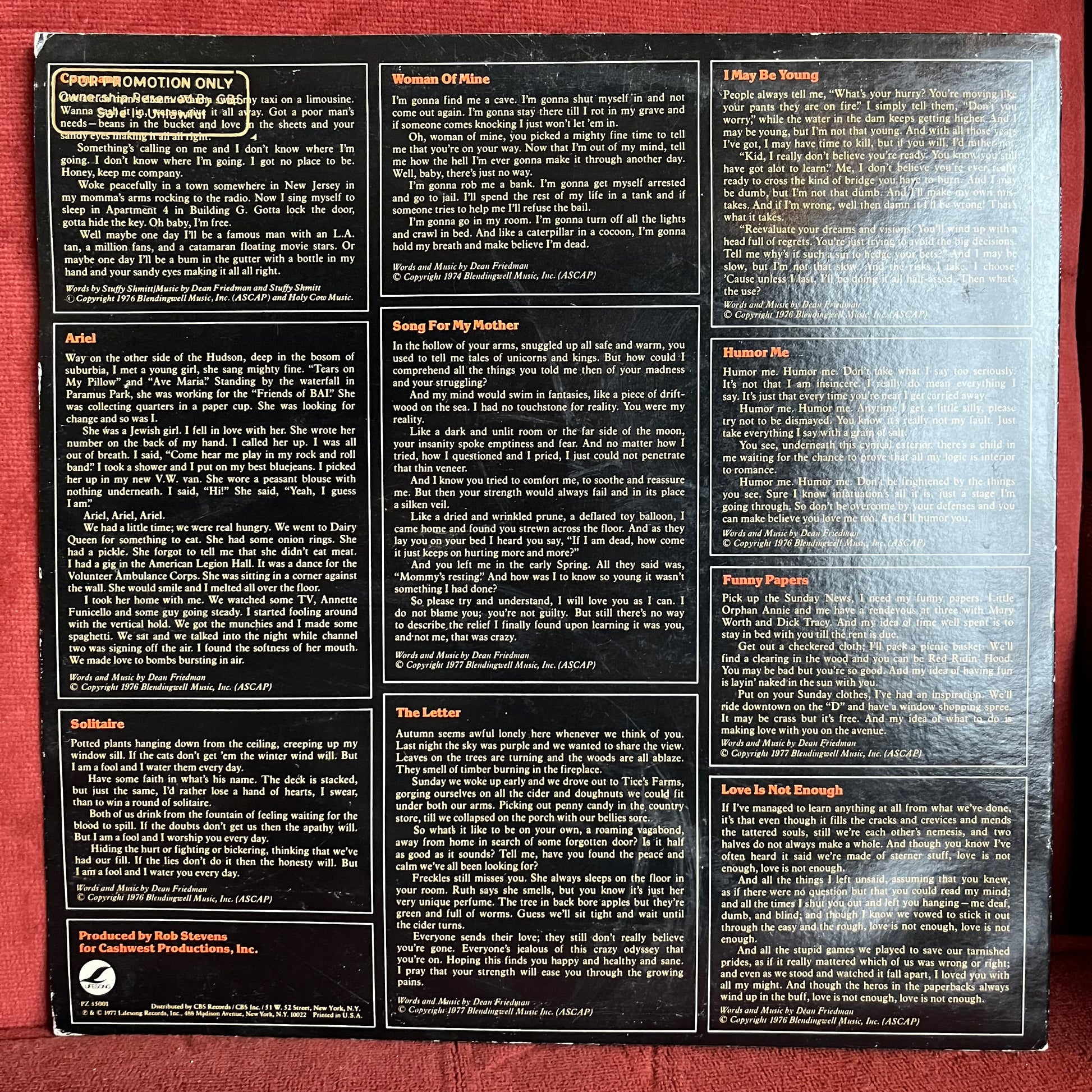 Dean Friedman - Dean Friedman | Very Good Plus (VG+) Very Good (VG) - ROCK / USED *VERY GOOD++*