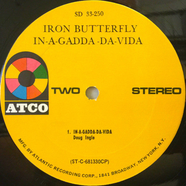 Iron Butterfly In-A-Gadda-Da-Vida *CP - PITMAN* LP Very Good Plus (VG+) Excellent (EX)