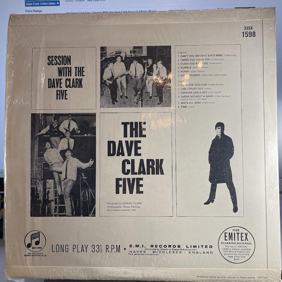 The Dave Clark Five - Session With The Dave Clark Five (VINYL) | Very Good Plus (VG+) Excellent+ (EX+) - ROCK / USED *VERY GOOD+*