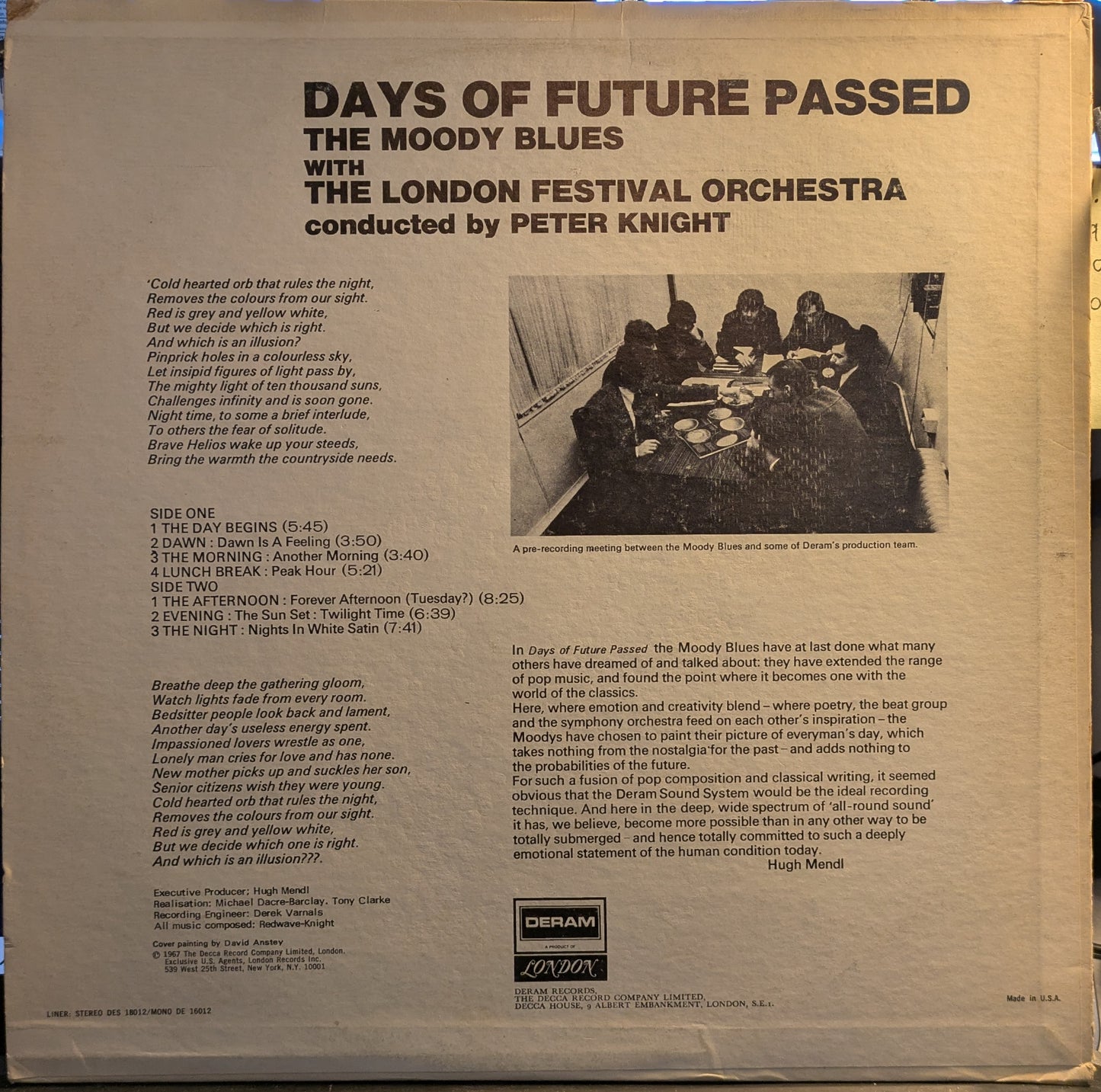 Days Of Future Passed (VINYL) | Very Good Plus (VG+) Excellent+ (EX+) - ROCK / USED *VERY GOOD+*