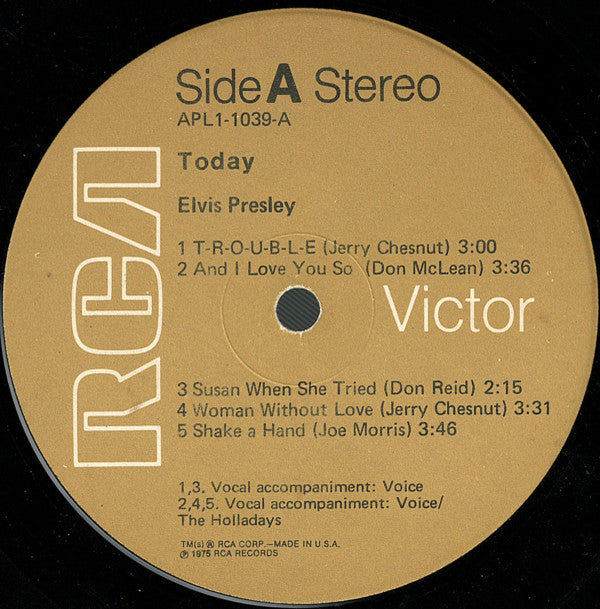 Elvis Presley - Today *TAN LABEL* | Very Good Plus (VG+) Near Mint (NM) - ROCK / USED *VERY GOOD+*