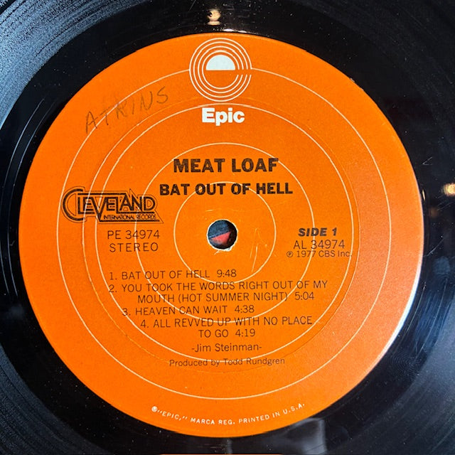 Bat Out Of Hell (VINYL) | Very Good Plus (VG+) Very Good (VG) - ROCK / USED *VERY GOOD+*