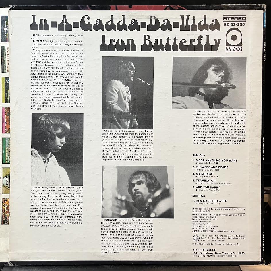 In-A-Gadda-Da-Vida (VINYL) | VERY GOOD PLUS PLUS (VG++) Excellent+ (EX+) - ROCK / USED *VERY GOOD++*