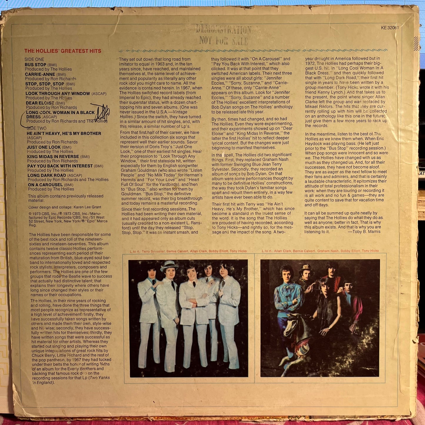 The Hollies - The Hollies' Greatest Hits *PROMO* | Very Good Plus (VG+) Good Plus (G+) - ROCK / USED *VERY GOOD+*