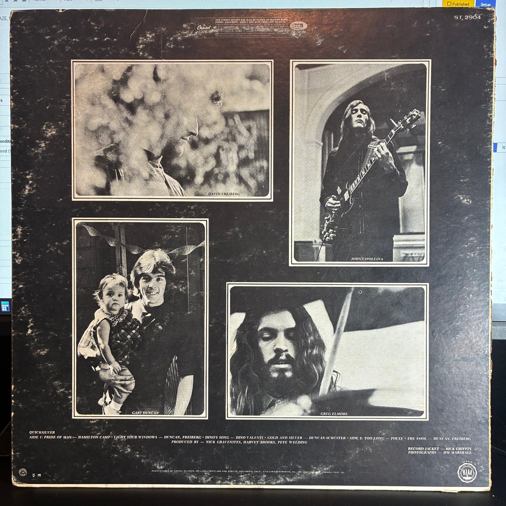 Quicksilver Messenger Service - Quicksilver Messenger Service (VINYL LP Capitol Records – ST-2904) | Very Good Plus (VG+) Very Good (VG) - ROCK / USED *VERY GOOD+*