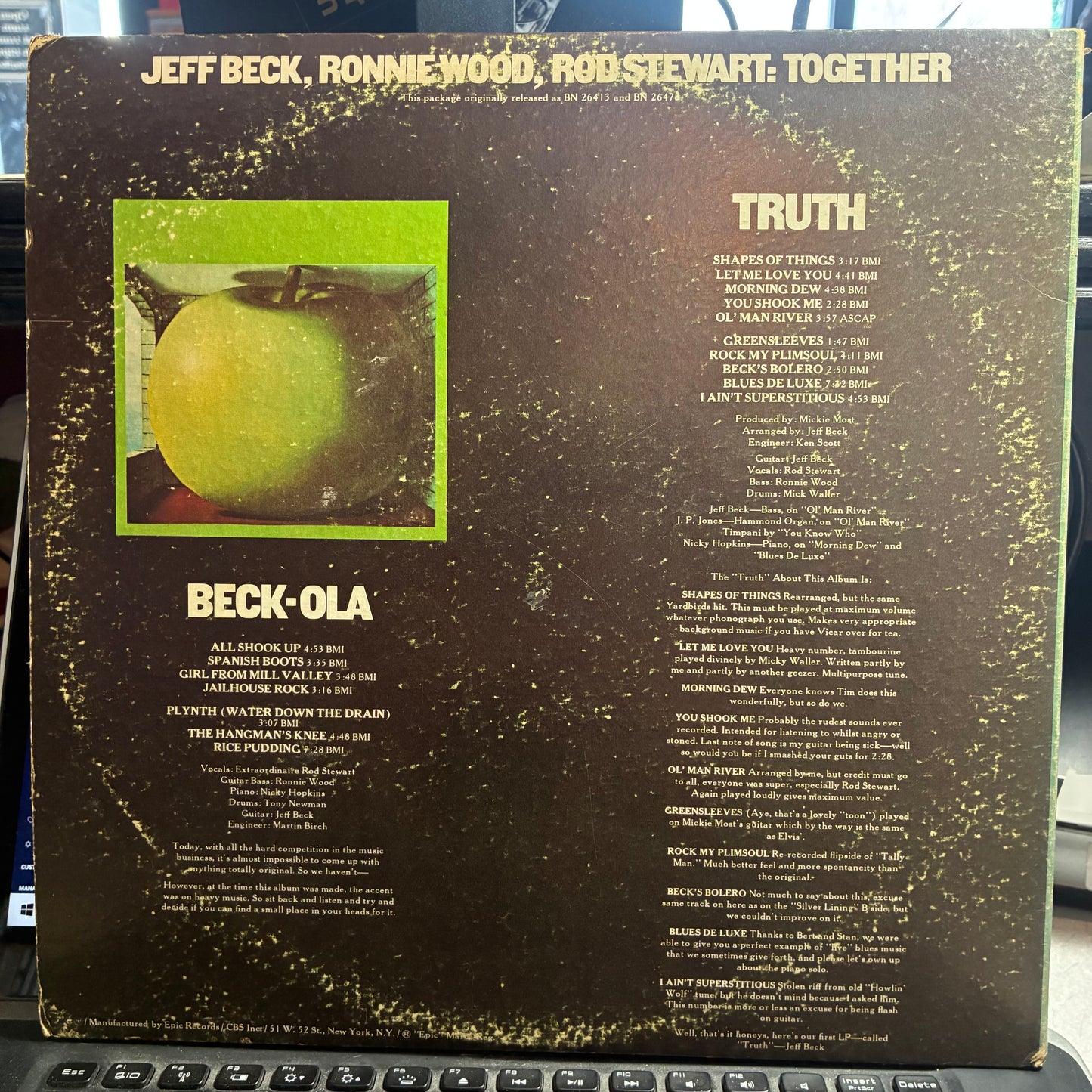 Jeff Beck - Truth/Beck-ola (2x VINYL) | Very Good Plus (VG+) Very Good Plus (VG+) - ROCK / USED *VERY GOOD+*