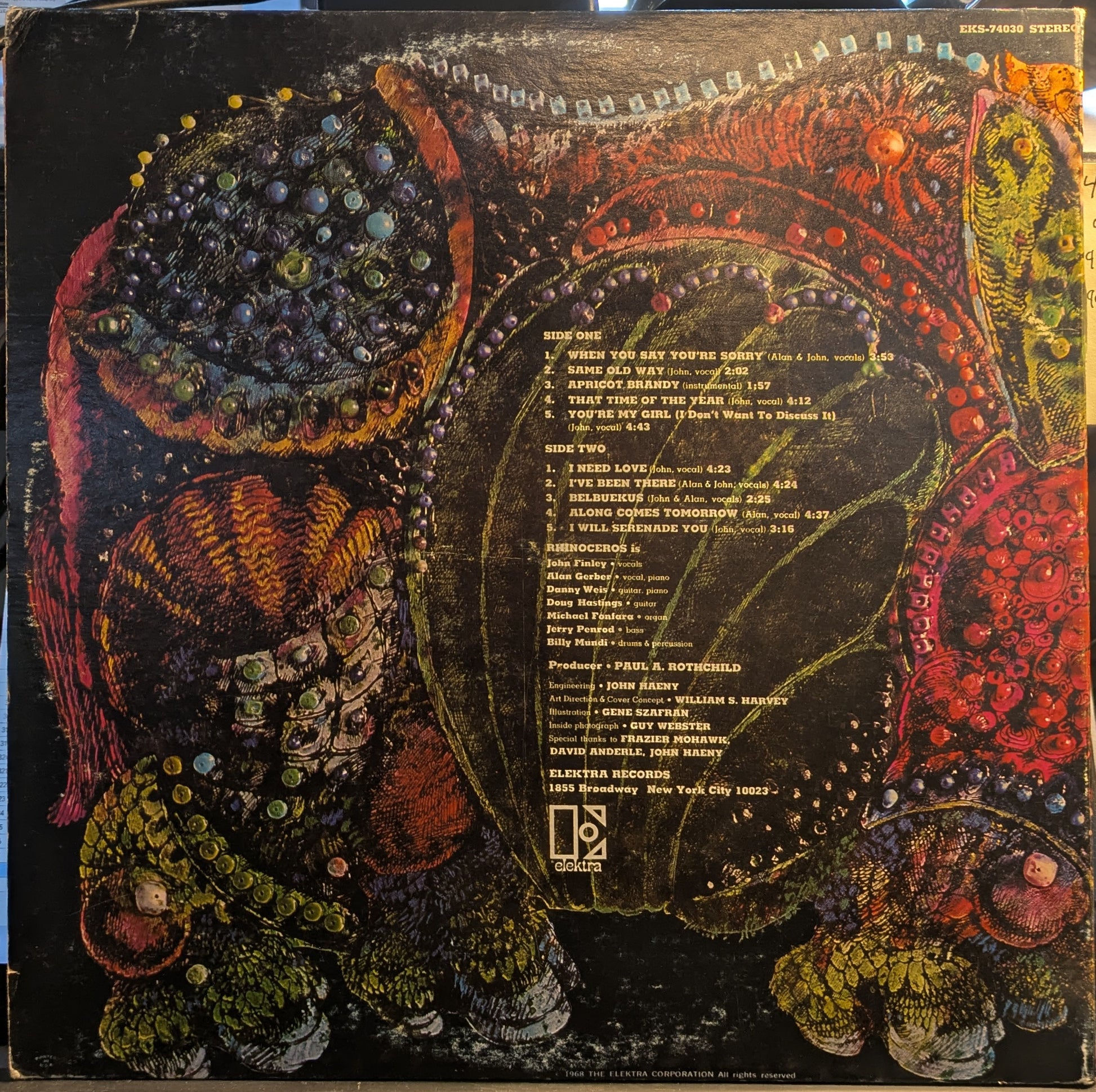 Rhinoceros (VINYL) | Very Good Plus (VG+) Very Good Plus (VG+) - ROCK / USED *VERY GOOD++*