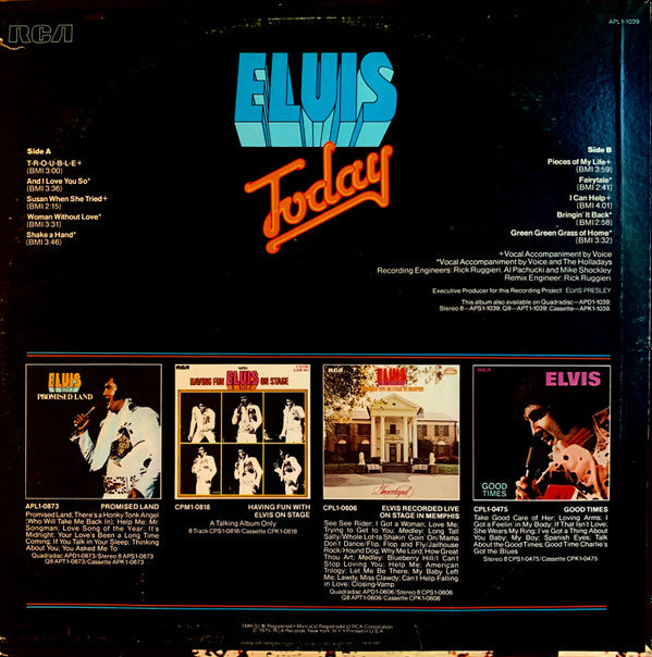 Elvis Presley - Today *TAN LABEL* | Very Good Plus (VG+) Near Mint (NM) - ROCK / USED *VERY GOOD+*
