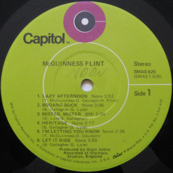 McGuinness Flint - McGuinness Flint *JACKSONVILLE* | Very Good Plus (VG+) Very Good Plus (VG+) - ROCK / USED *VERY GOOD+*