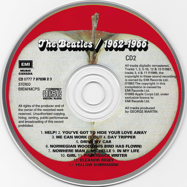 The Beatles - 1962-1966 (2xCD CANADA) | Very Good Plus (VG+) Very Good Plus (VG+) - ROCK / USED *VERY GOOD+*