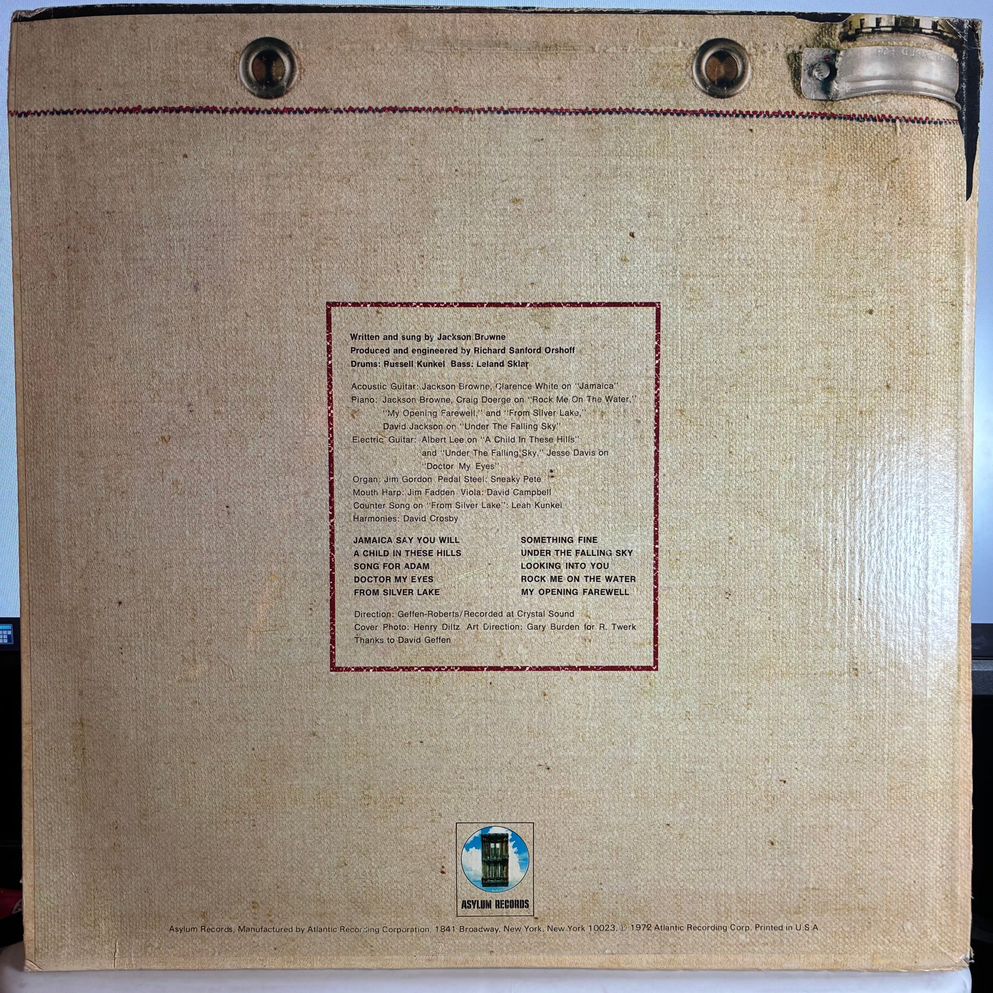 Jackson Browne (VINYL) | Very Good Plus (VG+) Very Good Plus (VG+) - ROCK / USED *VERY GOOD+*