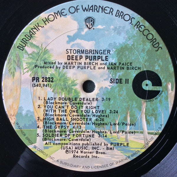 Deep Purple Stormbringer LP Very Good Plus (VG+) Very Good Plus (VG+)