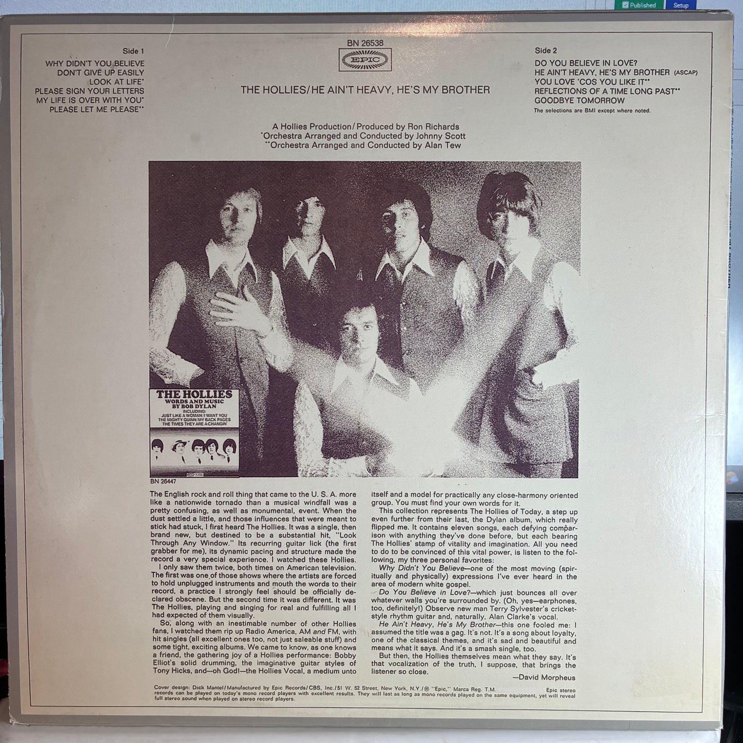 He Ain't Heavy, He's My Brother (VINYL) | Very Good Plus (VG+) Excellent (EX) - ROCK / USED *VERY GOOD+*
