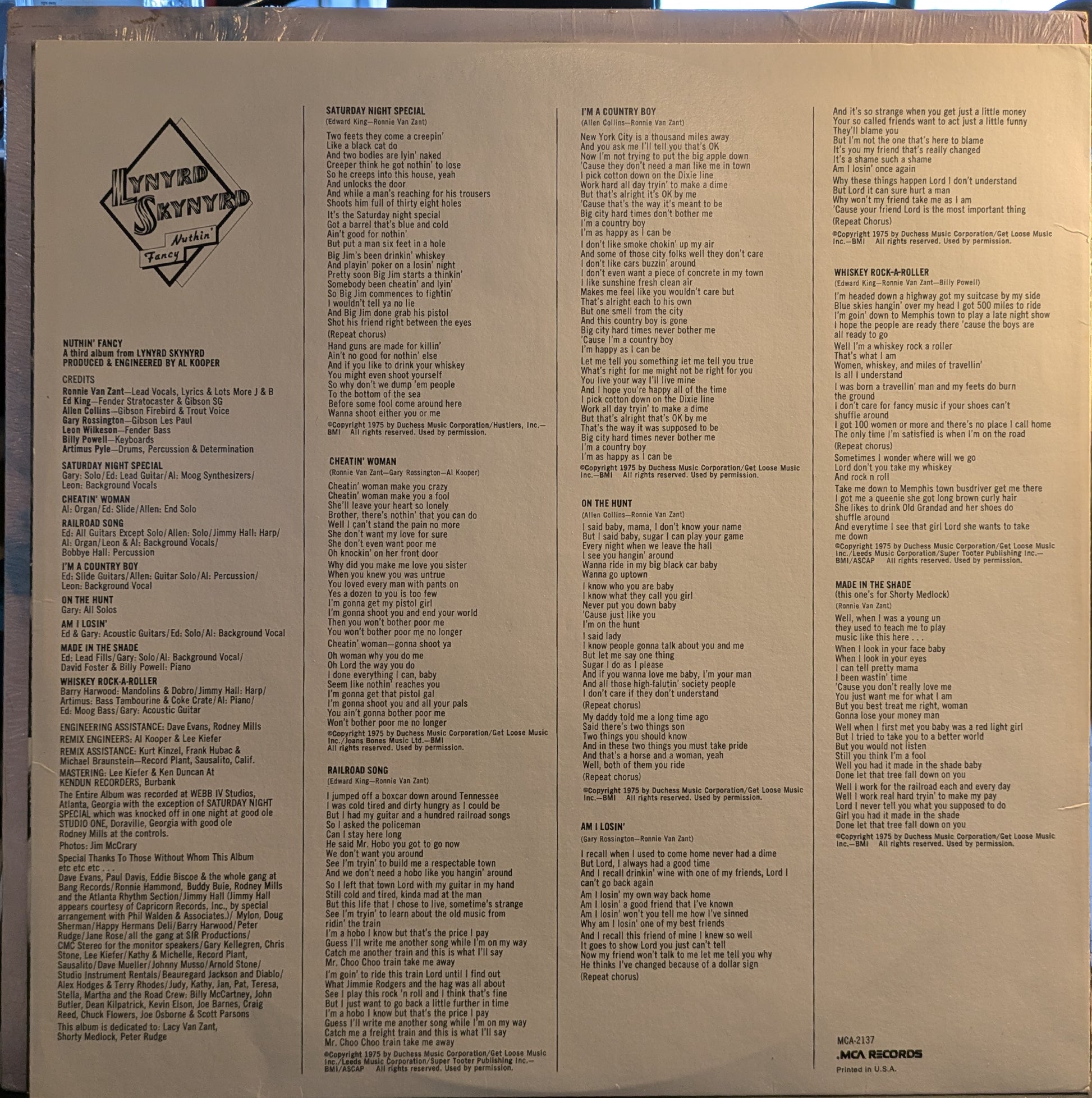 Nuthin' Fancy (VINYL) | Very Good Plus (VG+) Near Mint (NM) - ROCK / USED *VERY GOOD++*