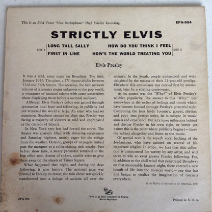 Strictly Elvis (7" VINYL) | Very Good (VG) Very Good Plus (VG+) - ROCK / USED *VERY GOOD*