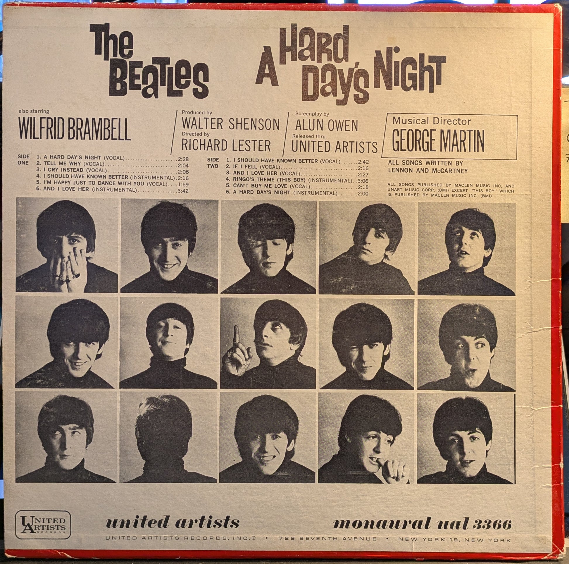 A Hard Day's Night (Original Motion Picture Sound Track) (VINYL) | Very Good (VG) Very Good Plus (VG+) - ROCK / USED *VERY GOOD*