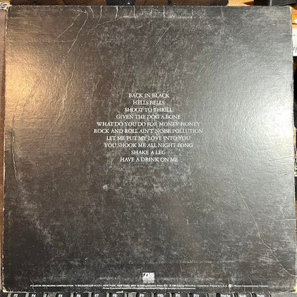 Back In Black (VINYL) | Very Good (VG) Very Good (VG) - ROCK / USED *VERY GOOD*