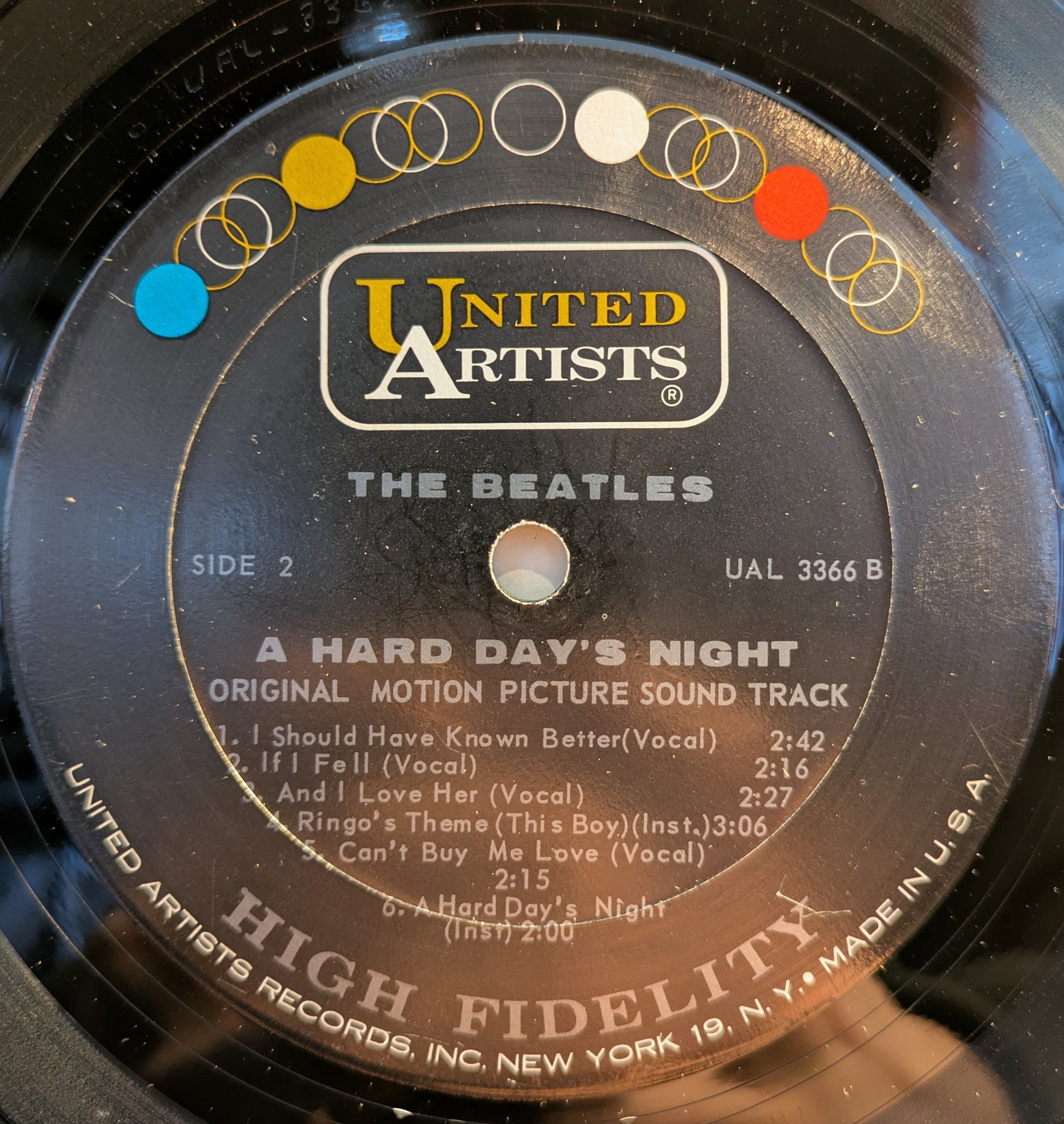 A Hard Day's Night (Original Motion Picture Sound Track) (VINYL) | Very Good (VG) Very Good Plus (VG+) - ROCK / USED *VERY GOOD*