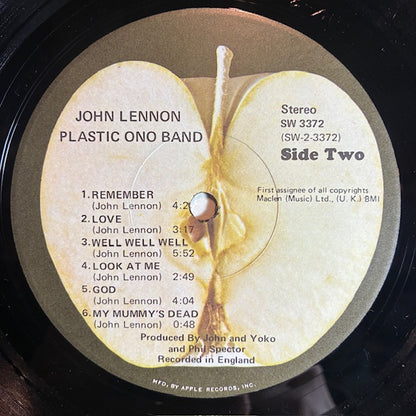 John Lennon / Plastic Ono Band (VINYL) | Very Good (VG) Very Good Plus Plus (VG++) - ROCK / USED *VERY GOOD*
