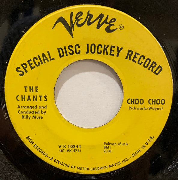 The Chants - Dick Tracy / Choo Choo (7" VINYL) | Very Good (VG) Generic - ROCK / USED *VERY GOOD*