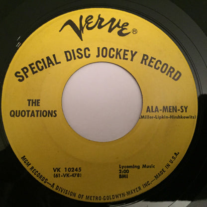 The Quotations - Imagination / Ala-Men-Sy (7" VINYL) | Very Good (VG) Generic - ROCK / USED *VERY GOOD*