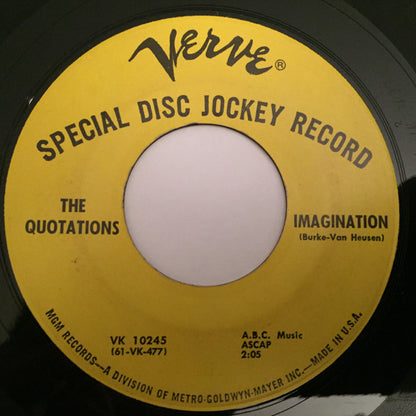 The Quotations - Imagination / Ala-Men-Sy (7" VINYL) | Very Good (VG) Generic - ROCK / USED *VERY GOOD*