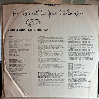 John Lennon / Plastic Ono Band (VINYL) | Very Good (VG) Very Good Plus Plus (VG++) - ROCK / USED *VERY GOOD*
