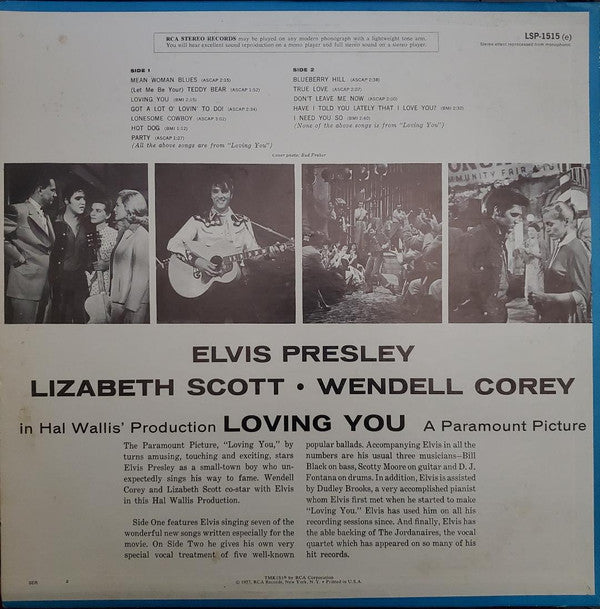 Elvis Presley - Loving You *INDIANAPOLIS* | Very Good (VG) Very Good (VG) - ROCK / USED *VERY GOOD*