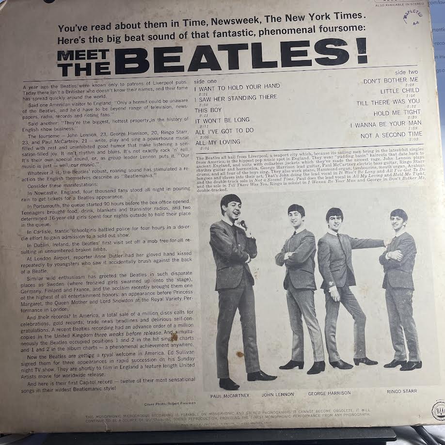 Meet The Beatles! (VINYL) | Very Good (VG) Very Good Plus (VG+) - ROCK / USED *VERY GOOD*
