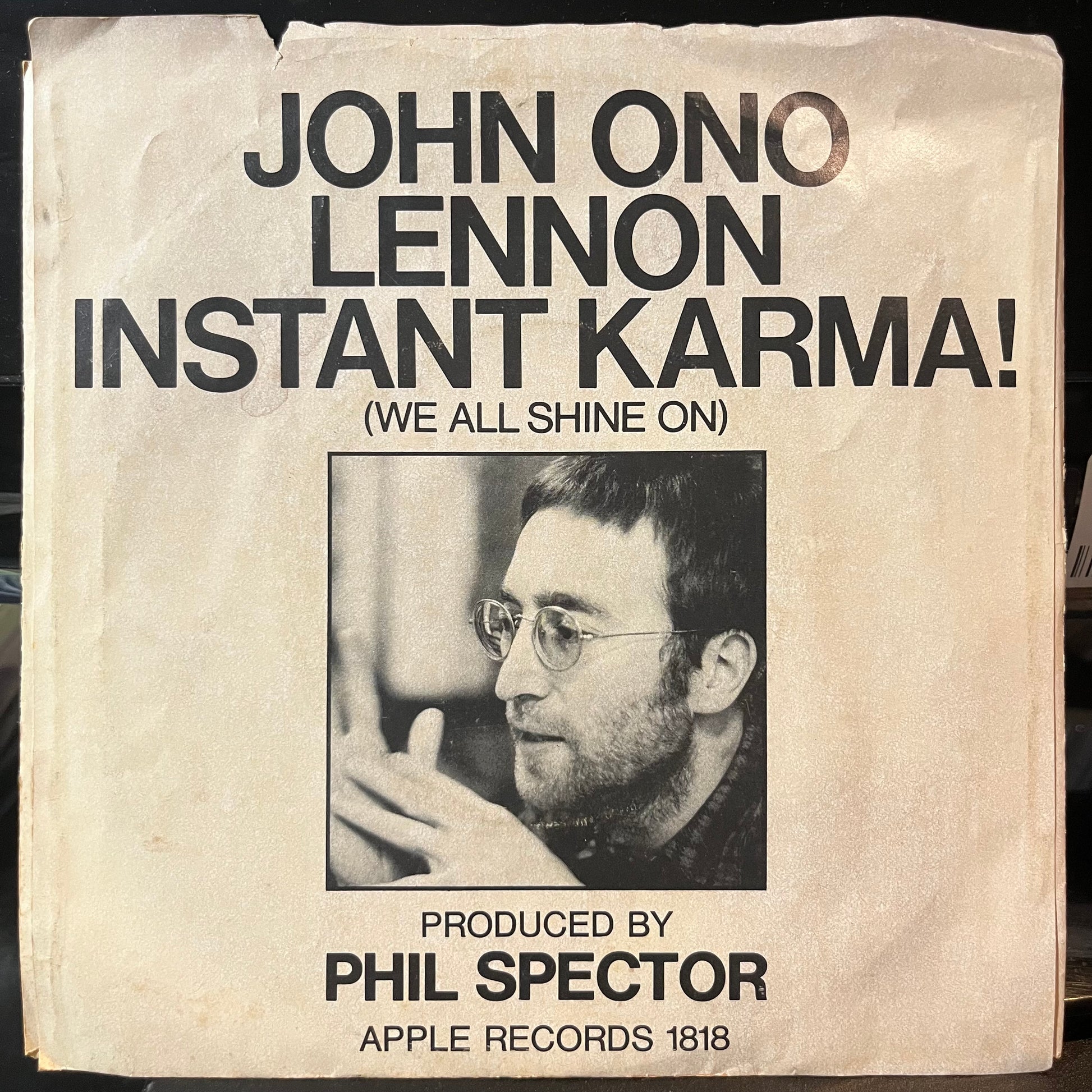 John Ono Lennon - Instant Karma (We All Shine On) (VINYL 7") | Excellent+ (EX+) Excellent (EX) - ROCK / USED *EXCELLENT+*