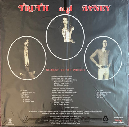 Truth And Janey - No Rest For The Wicked (BLACK VINYL REISSUE LP) | Mint (M) Mint (M) - ROCK *NEW*