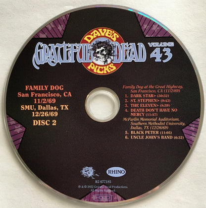 Dave's Picks, Volume 43 (3xCD)(San Francisco, 11/2/69 • Dallas, 12/26/69) | Mint (M) Near Mint (NM) - ROCK