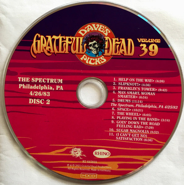 Dave's Picks, Volume 39 (3xCD)(The Spectrum, Philadelphia, PA • 4/26/83) | Mint (M) Near Mint (NM) - ROCK