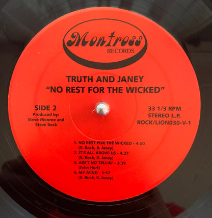 Truth And Janey - No Rest For The Wicked (BLACK VINYL REISSUE LP) | Mint (M) Mint (M) - ROCK *NEW*