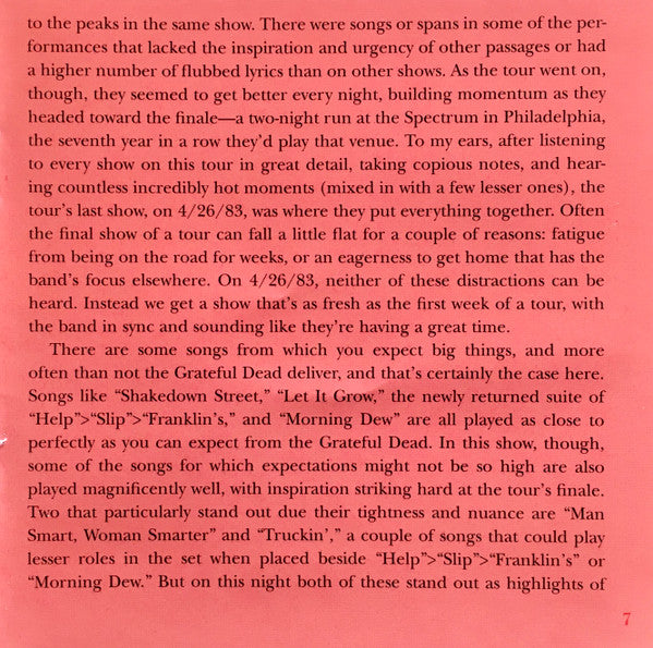 Dave's Picks, Volume 39 (3xCD)(The Spectrum, Philadelphia, PA • 4/26/83) | Mint (M) Near Mint (NM) - ROCK