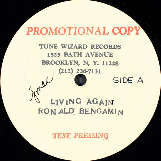 Ron Bengamin Living Again Tune Wizard 12", Single, Promo, TP, W/Lbl Near Mint (NM or M-) Generic