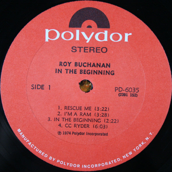 Roy Buchanan In The Beginning Polydor LP, Album Near Mint (NM or M-) Near Mint (NM or M-)