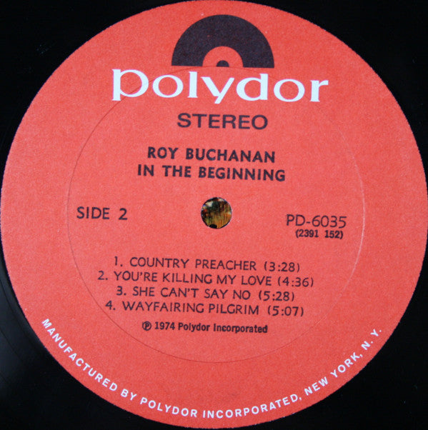 Roy Buchanan In The Beginning Polydor LP, Album Near Mint (NM or M-) Near Mint (NM or M-)