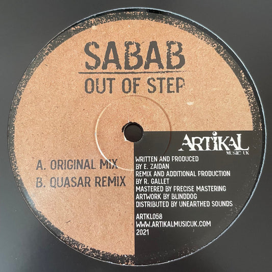 Sabab Out Of Step / Quasar Remix Artikal Music UK 10", Ltd Mint (M) Generic