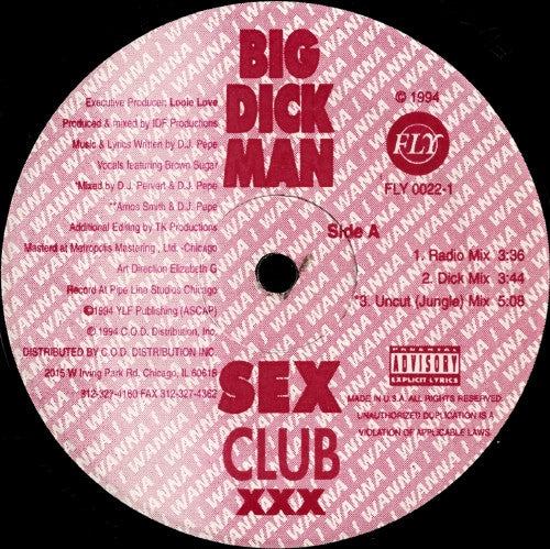 Sex Club Big Dick Man Fly 12" Near Mint (NM or M-) Generic
