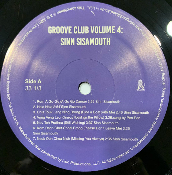 Sinn Sisamouth - Groove Club Vol 4: Sinn Sisamouth | Mint (M) Mint (M) - ROCK/PSYCH