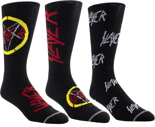 Slayer - Perri's - Slayer - Crew Socks (3 Pack Collector Guitar Shape Tin) (Large Item, Socks, 3 Pack) |
