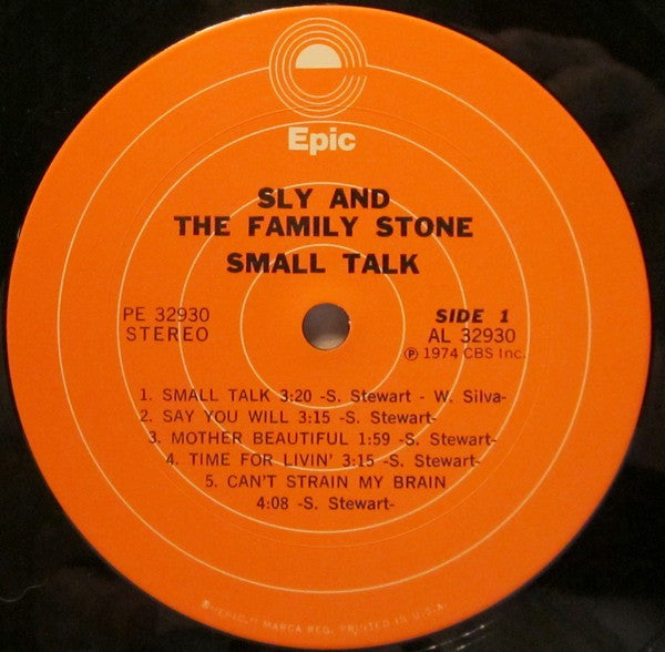 Sly & The Family Stone - Small Talk | Near Mint (NM) Very Good (VG) - FUNK / USED *NEAR MINT*