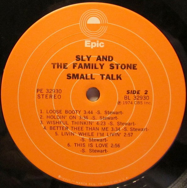 Sly & The Family Stone - Small Talk | Near Mint (NM) Very Good (VG) - FUNK / USED *NEAR MINT*