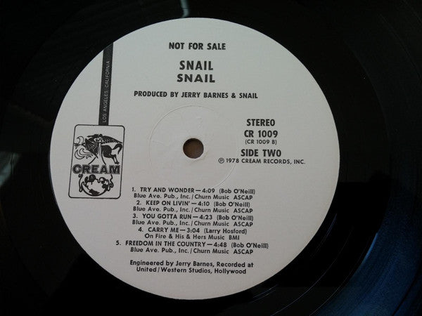 Snail | Very Good Plus (VG+) Very Good (VG) - ROCK / USED *EXCELLENT*