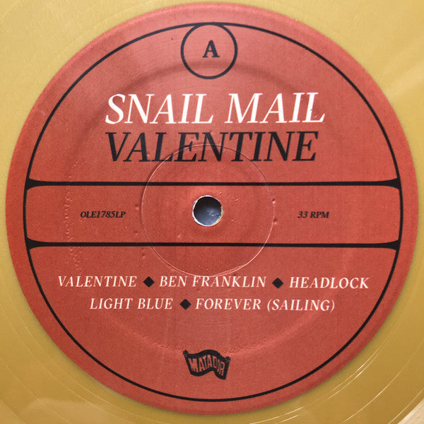 Snail Mail (2) Valentine Matador LP, Album, Ltd, Gol Mint (M) Mint (M)