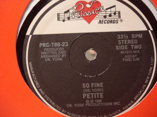 Petite - So Fine | Near Mint (NM) Generic - HIP HOP / USED *NEAR MINT*