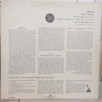 Sonata / Sonata In E Major / Sonatina In G Minor (VINYL) | Excellent+ (EX+) Near Mint (NM or M-) - CLASSICAL / USED *EXCELLENT+*