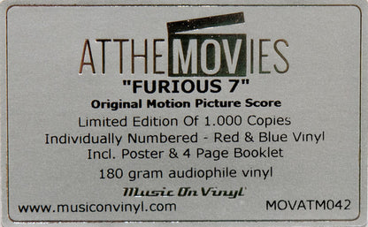 Furious 7 (Original Motion Picture Score) | Mint (M) Mint (M) - SOUNDTRACK *COLOR*