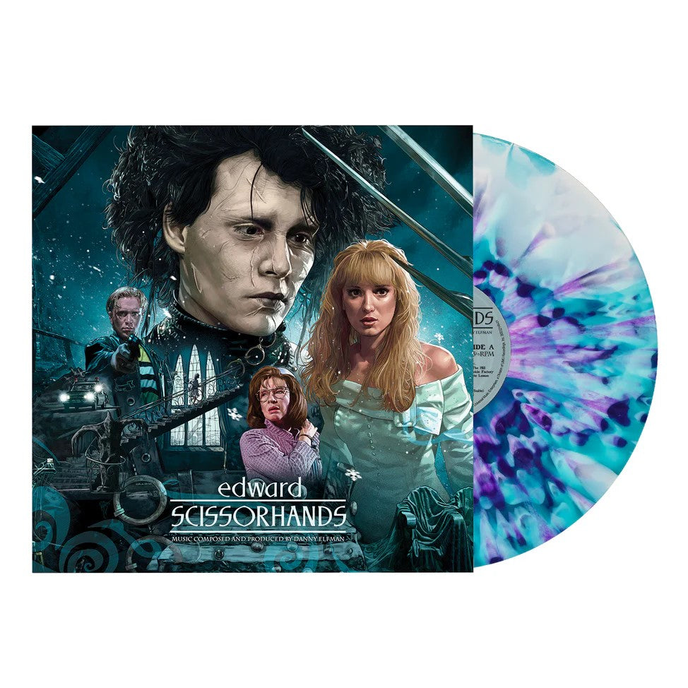 Edward Scissorhands (Blue & White w/ Purple Splatter Vinyl) | Mint (M) Mint (M) - SOUNDTRACK *NEW/COLOR*
